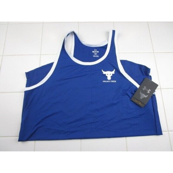 Under Armour Project Rock Iso Chill Blue Muscle Tank Workout Top Men's Small - Picture 1 of 5